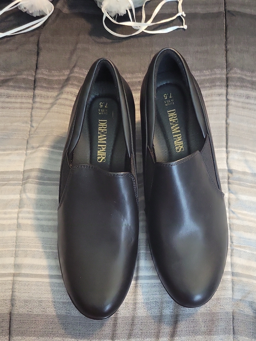 Dream Pairs Womens Slip-On Loafers in Dark Brown